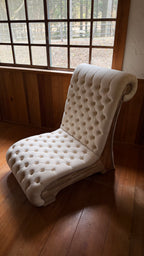 1人掛けラウンジソファ｜帆布×ボタンタフティング｜Toile Sofa
