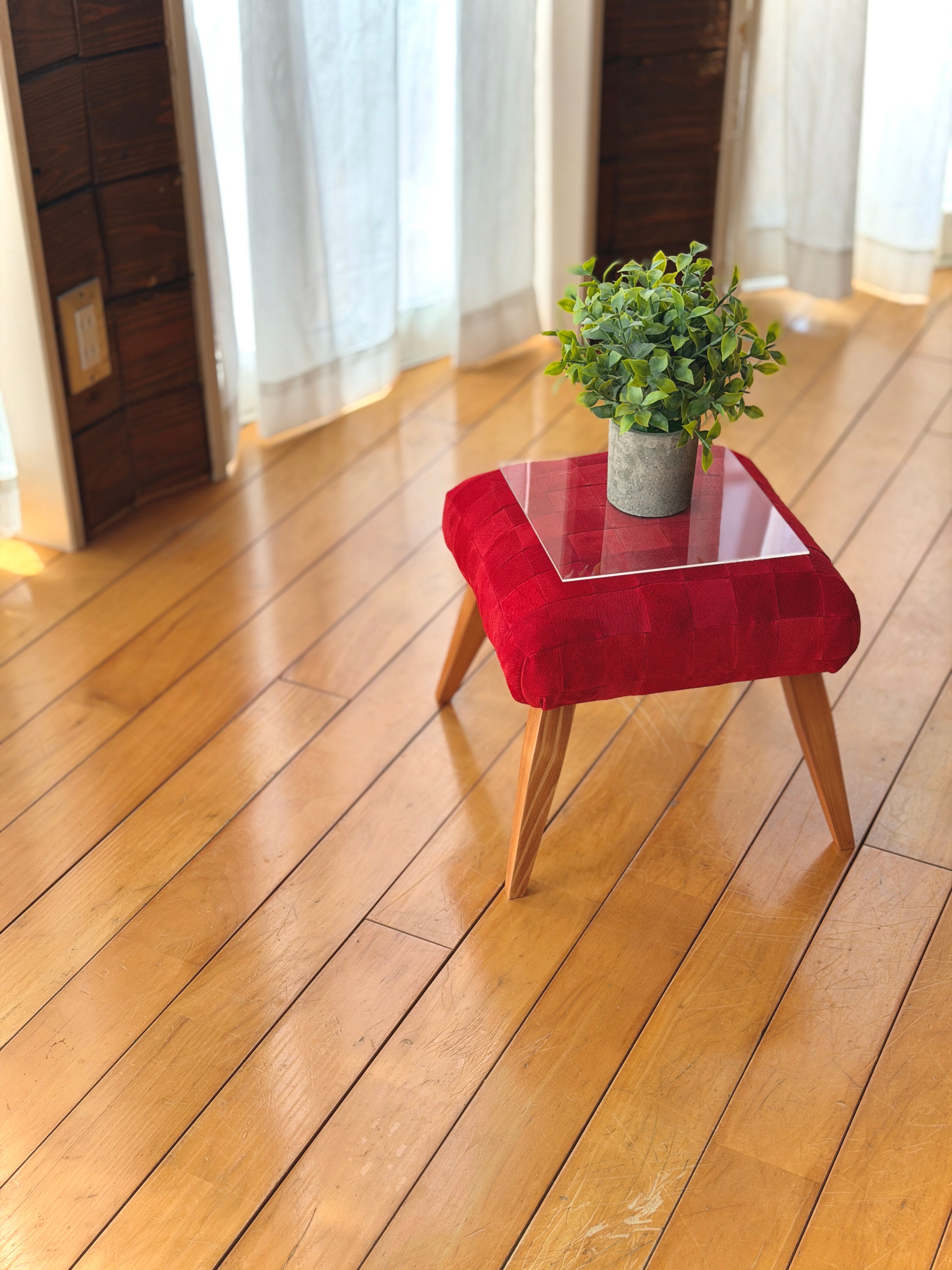 GRID | Red Suede Stool ~レッドスエード スツール~