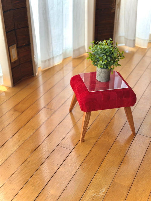 GRID | Red Suede Stool ~レッドスエード スツール~