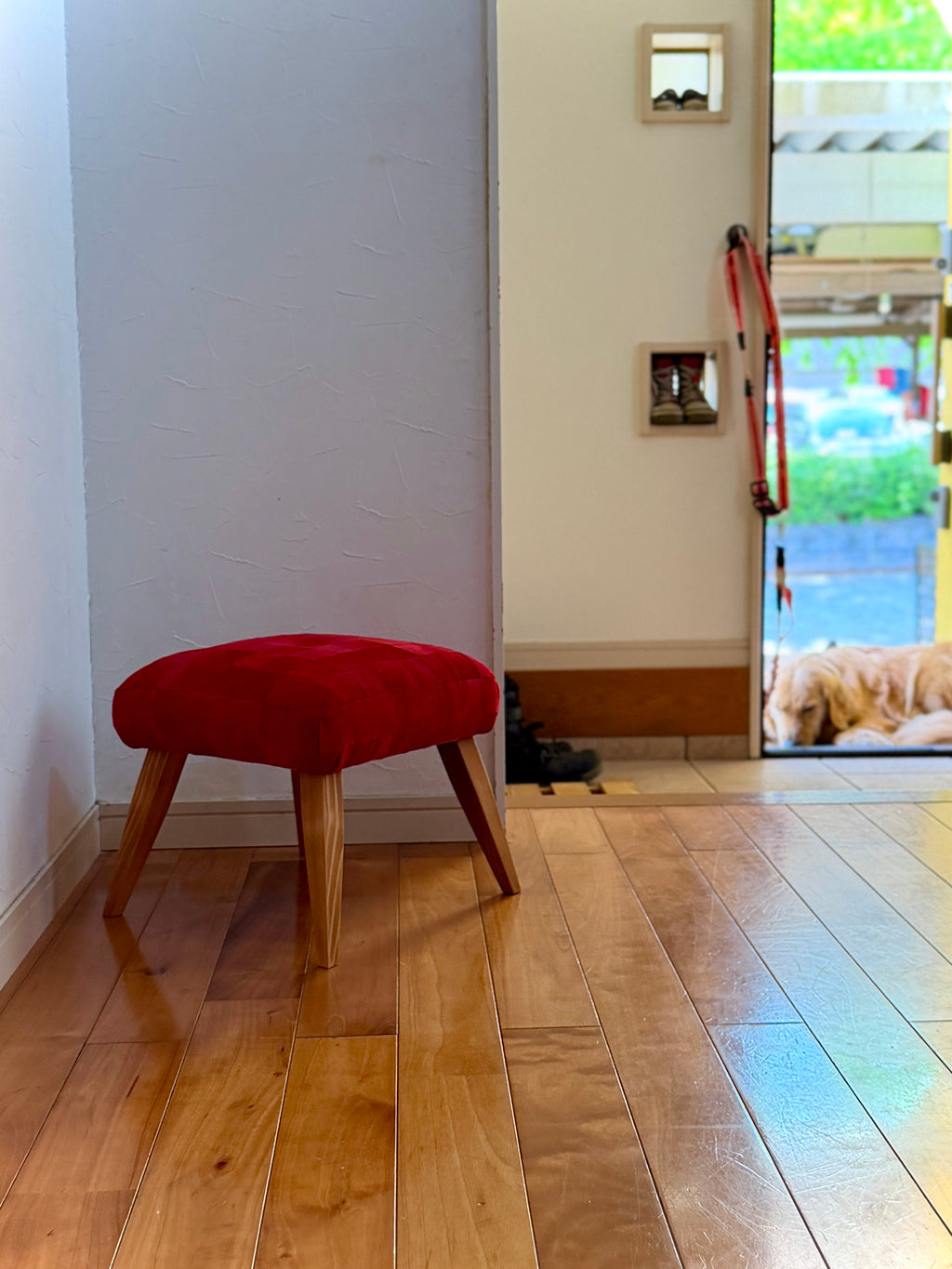 GRID | Red Suede Stool ~レッドスエード スツール~